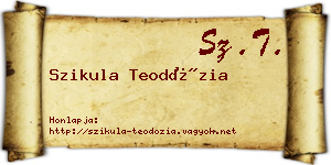 Szikula Teodózia névjegykártya